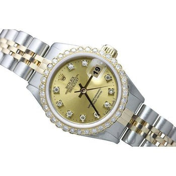 Bracelet Rolex Datejust Lunette en diamant champagne
