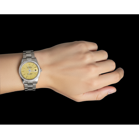 Bracelet huître Rolex Montre en acier inoxydable Cadran bâton Datejust