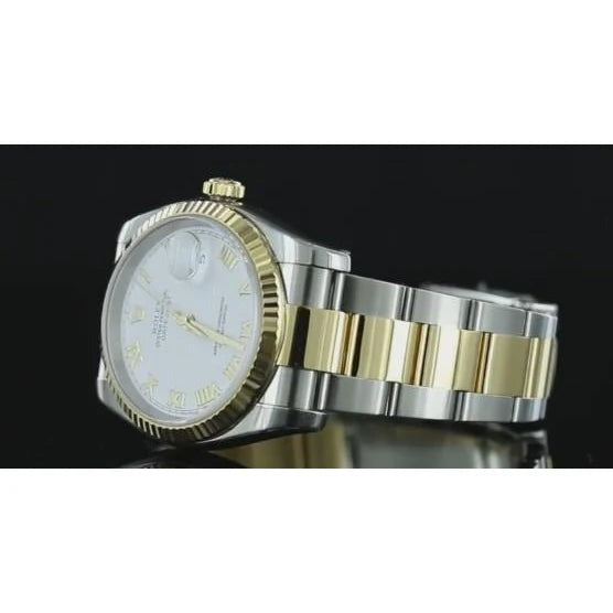 Rolex Datejust 36 mm Montre pour homme Cadran blanc réglage rapide
