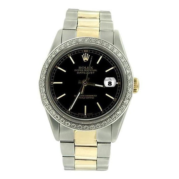 Bracelet huître en acier inoxydable et or Montre Rolex Datejust 