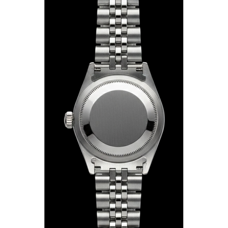 Bracelet jubilé acier inoxydable Cadran bâton noir Lunette en diamant Montre Rolex