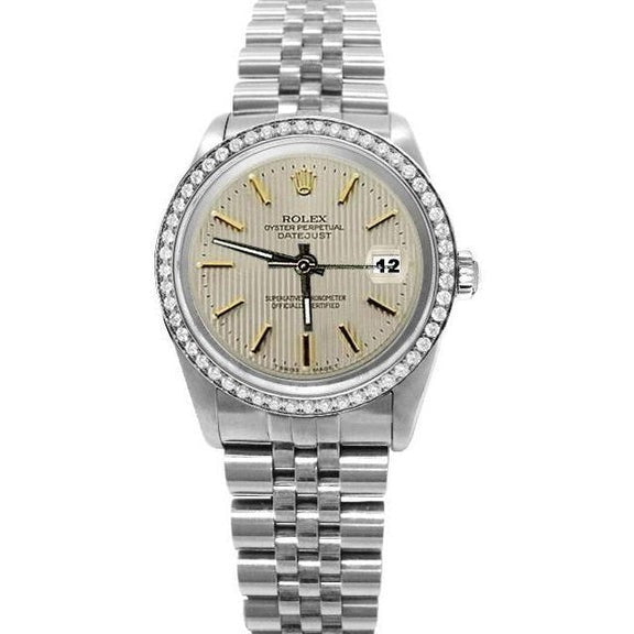 Bracelet jubilé acier inoxydable Lunette en diamant blanc Rolex 