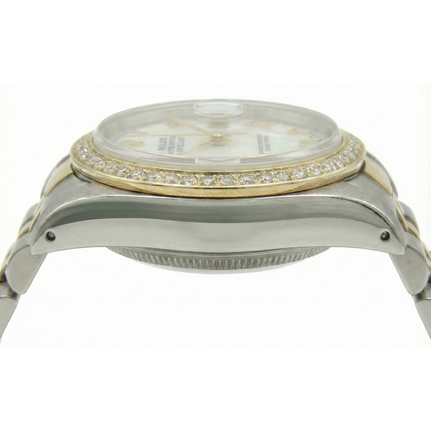 Bracelet jubilé acier inoxydable & Or Cadran Romain Rolex Datejust Montre Femme