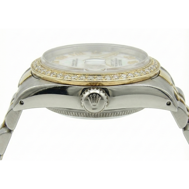 Bracelet jubilé acier inoxydable & Or Cadran Romain Rolex Datejust Montre Femme