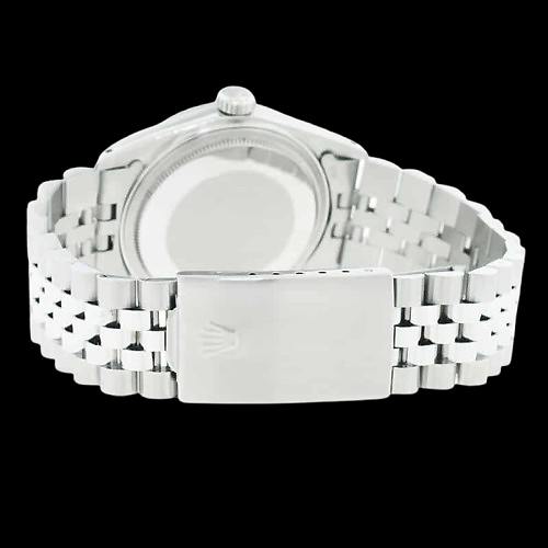 Bracelet jubilé acier inoxydable Rolex Lunette diamant Gris Cadran romain réglage rapide