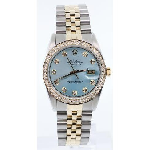  bleu Lunette Montre Rolex réglage rapide
