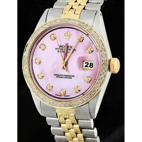 Bracelet jubilé en or acier inoxydable et montre Datejust Rolex 
