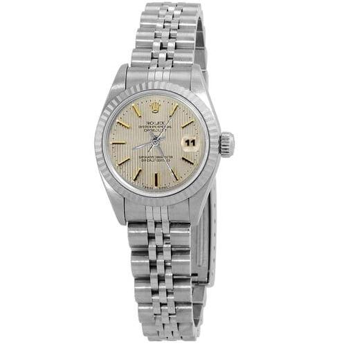 Bracelet jubilé acier inoxydable Rolex Datejust Montre Femme Lunette Cannelée