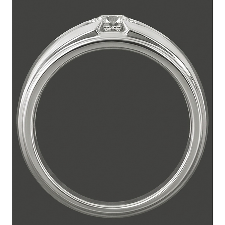 Branché Bague Pour Hommes Véritable Rond Diamant Solitaire