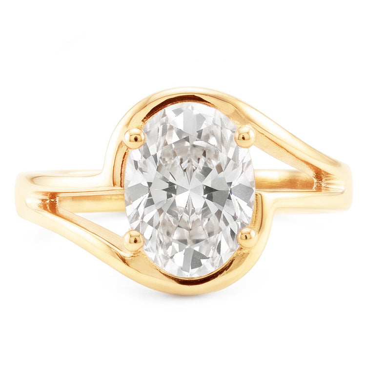 Brillant Solitaire de Fiançailles de luxe – 5 carats Or Jaune 14