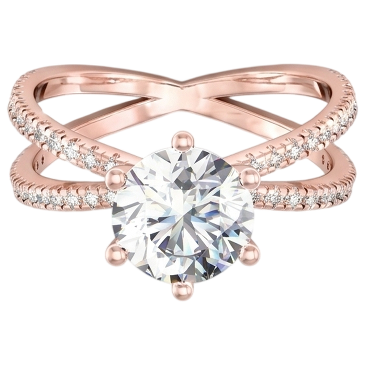 Brillant Tige Fendue Bague de Fiançailles – 1 carats en Or 14K