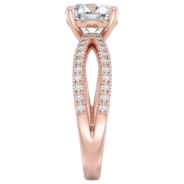 Brillant Tige Fendue Bague de Fiançailles – 1 carats en Or 14K