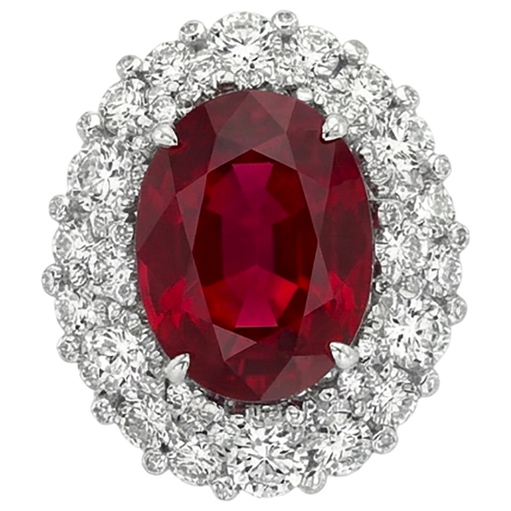 Bague Pierre Précieuse Or Blanc 14 Carats avec Rubis Birman – vue principale
