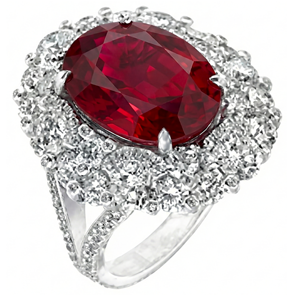 Rubis Birman Bague Pierre Précieuse – vue de côté