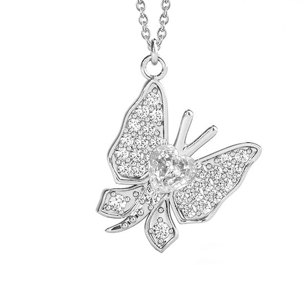 Diamant Collier Pendentif 2,50 carats Or Blanc 14 Carats – vue principale