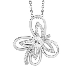 Diamant Fin Pendentif – Papillon 1 carats Or Blanc 14 Carats