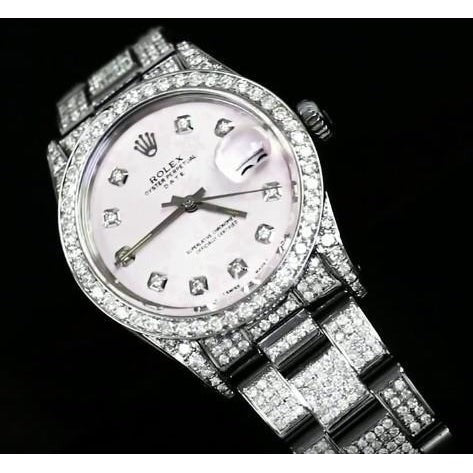 34 Mm Montre Rolex Glacé 
