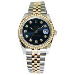 Cadran Diamant Lunette Rolex Datejust Regarder Homme Deux Tons