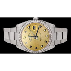 Cadran Diamant Lunette Rolex Datejust montre Homme acier inoxydable réglage rapide