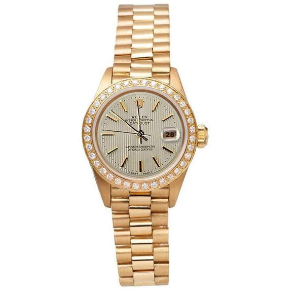 Cadran Tapisserie Pin Bande Lunette En Diamant Rolex 