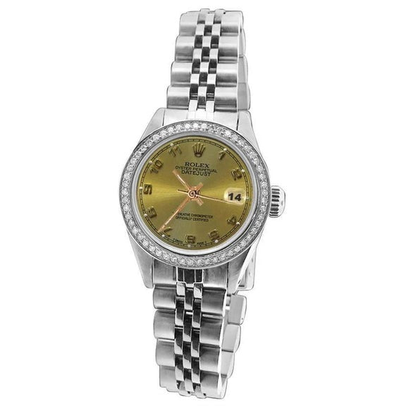Cadran arabe Montre Rolex Datejust Lunette en diamant Bracelet 