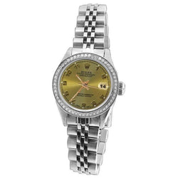 Cadran arabe Montre Rolex Datejust Lunette en diamant Bracelet acier inoxydable jubilé