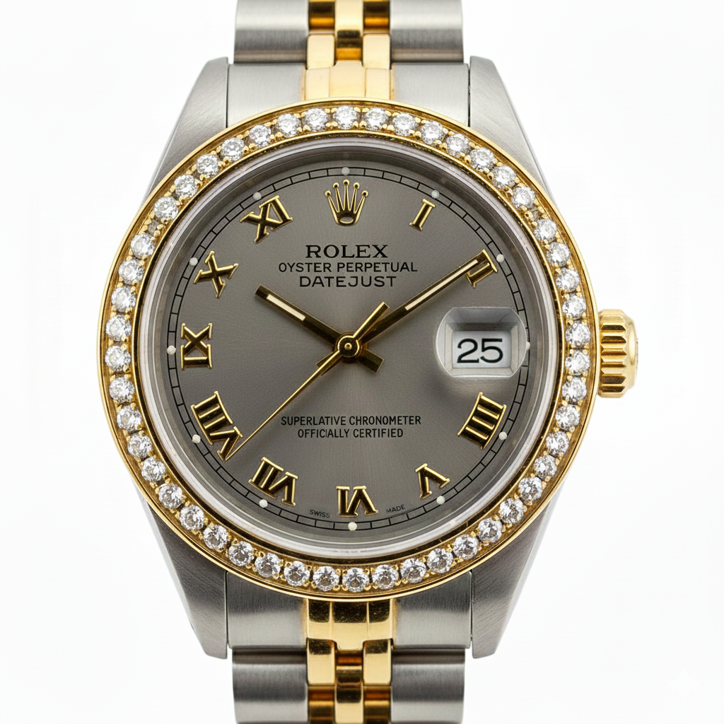 Cadran arabe perpétuel Bracelet acier inoxydable huître Montre Rolex Datejust réglage rapide