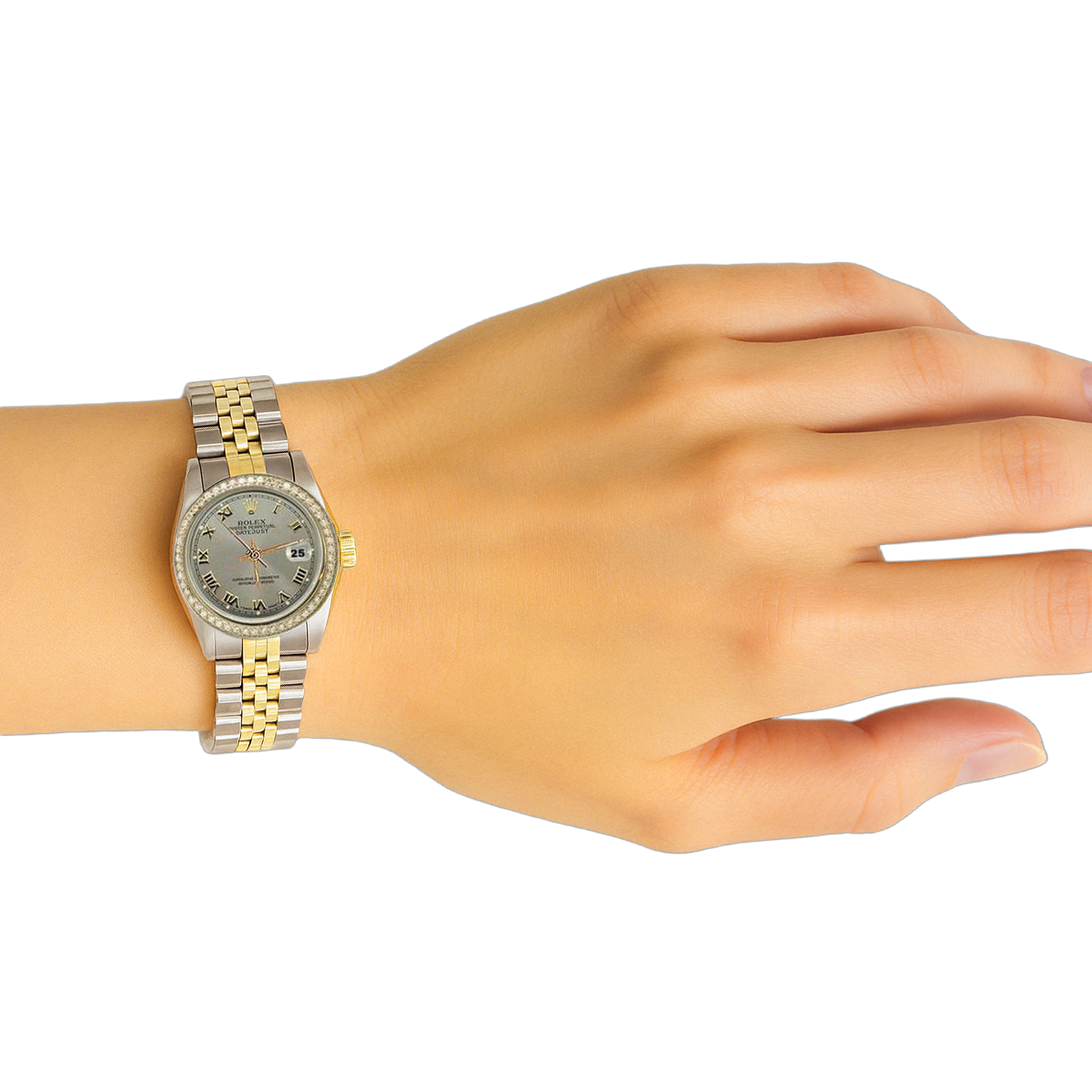 Cadran arabe perpétuel Bracelet acier inoxydable huître Montre Rolex Datejust réglage rapide