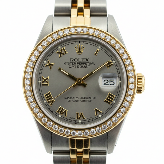 Cadran arabe perpétuel Bracelet acier inoxydable huître Montre Rolex Datejust réglage rapide