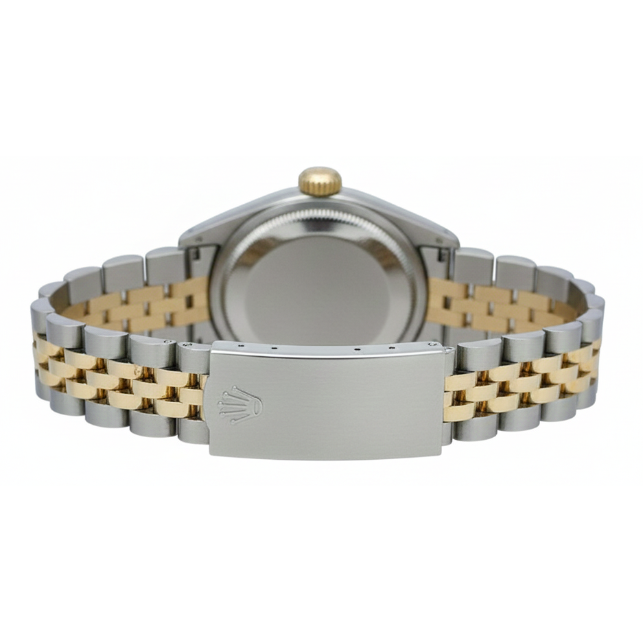 Cadran bâton noir Datejust Femme Montre Rolex Bicolore Jubilé