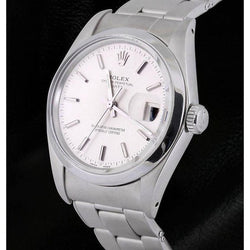 Cadran bâton blanc Rolex Date Montre Homme Bracelet huître acier inoxydable