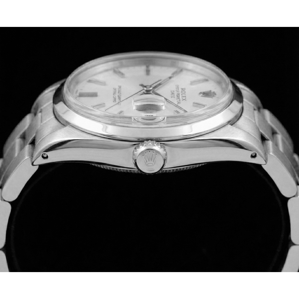 Cadran bâton blanc Rolex Date Montre Homme Bracelet huître acier inoxydable