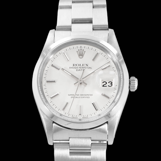 Cadran bâton blanc Rolex Date Montre Homme Bracelet huître acier inoxydable