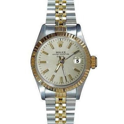 Cadran bâton blanc lunette cannelée Date dames montre bracelet 
