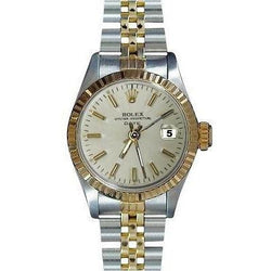 Cadran bâton blanc lunette cannelée Date dames montre bracelet jubilé