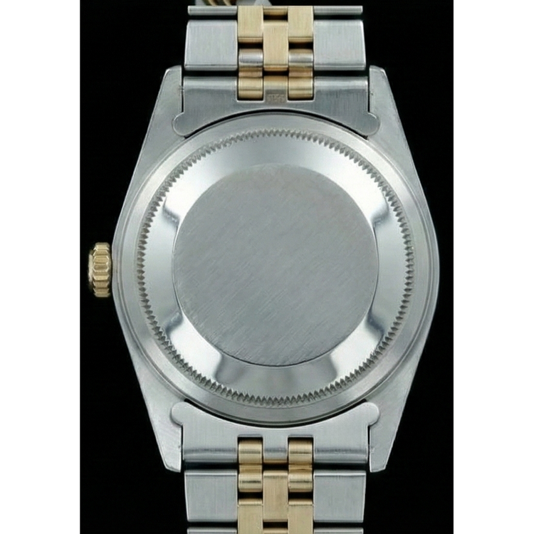 Cadran bâton bleu lunette cannelée Datejust Rolex Regarder femme acier inoxydable & or