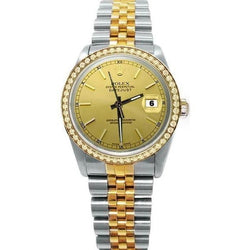 Cadran bâton de champagne Lunette en diamant Montre Datejust Rolex réglage rapide