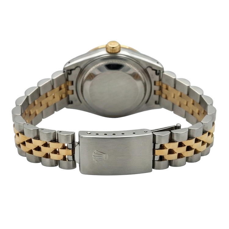 Cadran blanc lunette jubilé acier inoxydable & or Rolex Datejust dame montre