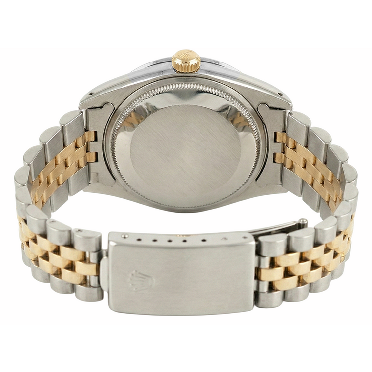 Cadran diamant argenté lunette Rolex Date hommes regarder acier inoxydable jubilé Bracelet