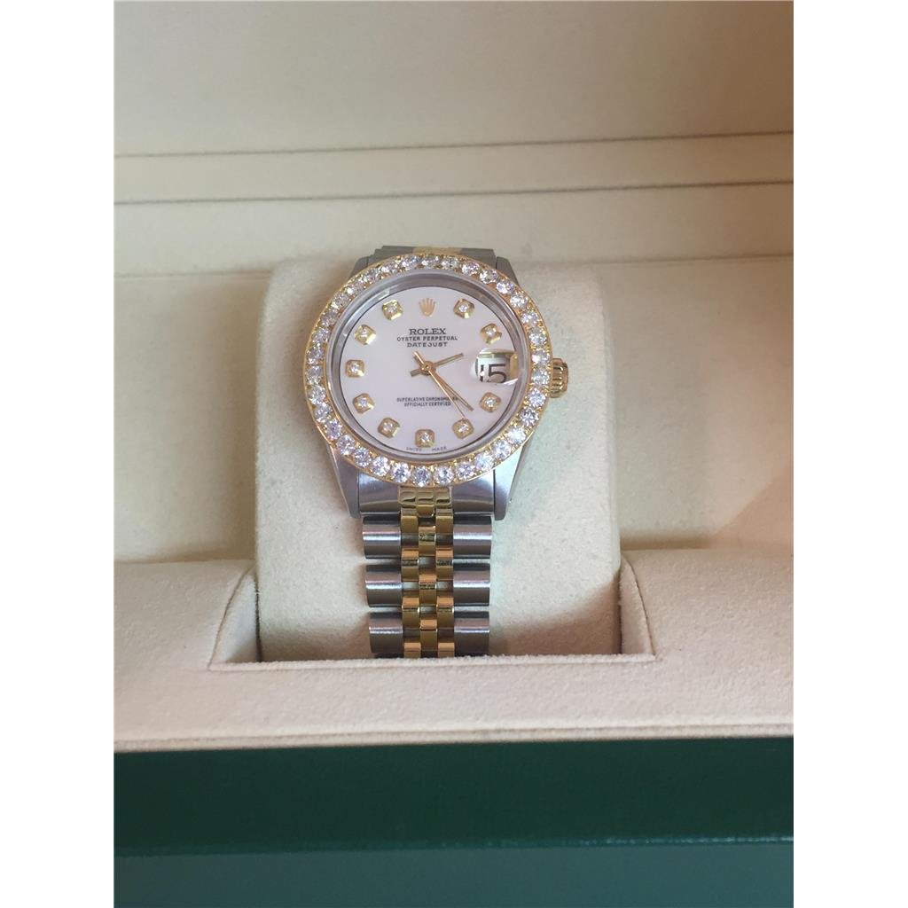 Cadran diamant grande lunette Rolex Datejust Montre Jubilee Bracelet