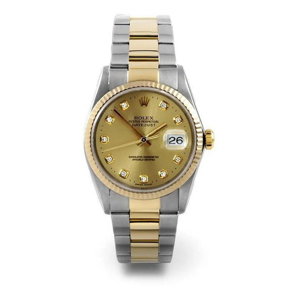 Cadran diamant grande lunette Rolex Datejust Montre 