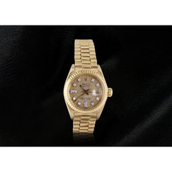 Cadran diamanté Montre présidentielle Rolex en or Cadran brossé champagne