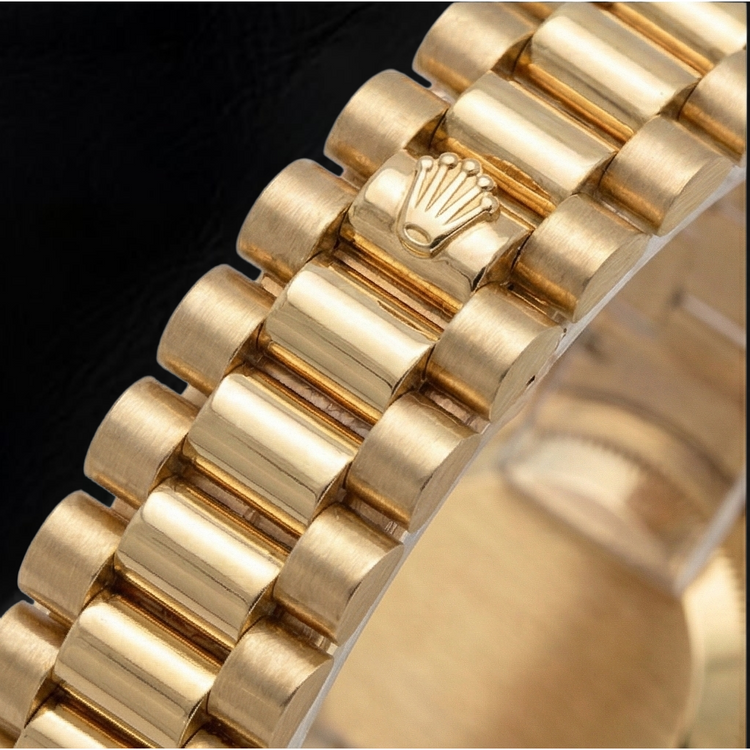 Cadran diamanté Montre présidentielle Rolex en or Cadran brossé champagne