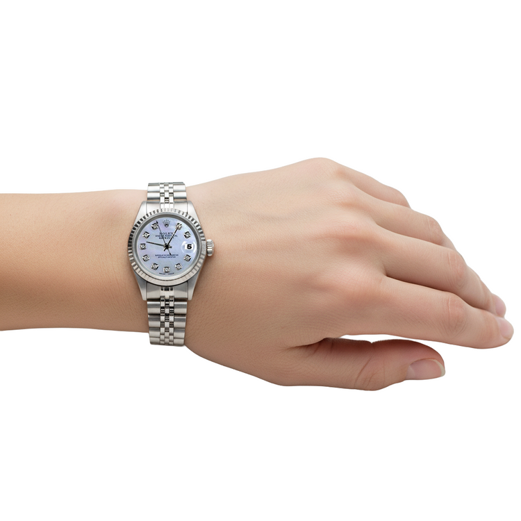 Cadran en diamant blanc Rolex Datejust Regarder Bracelet Jubilé acier inoxydable P5