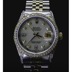 Cadran en nacre Montre Rolex Datejust Lunette en diamant personnalisée acier inoxydable & Or