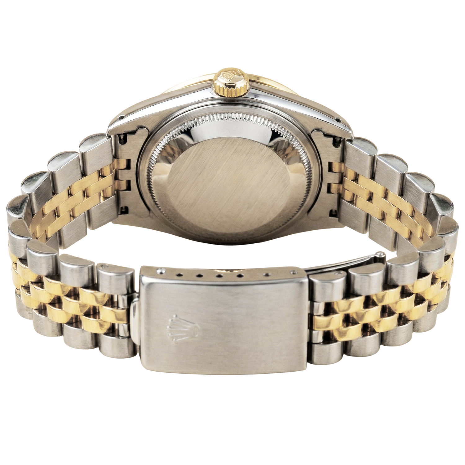 Cadran romain blanc lunette diamant Rolex Date montre femme deux tons jubilé