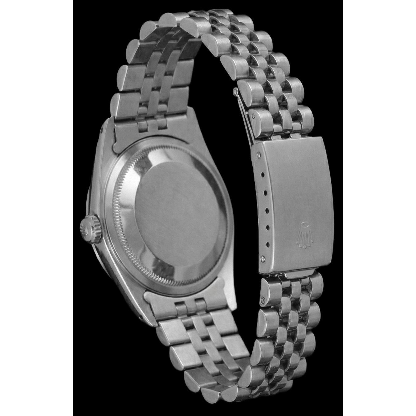 Cadran romain bleu lunette cannelée dames date juste montre rolex acier inoxydable