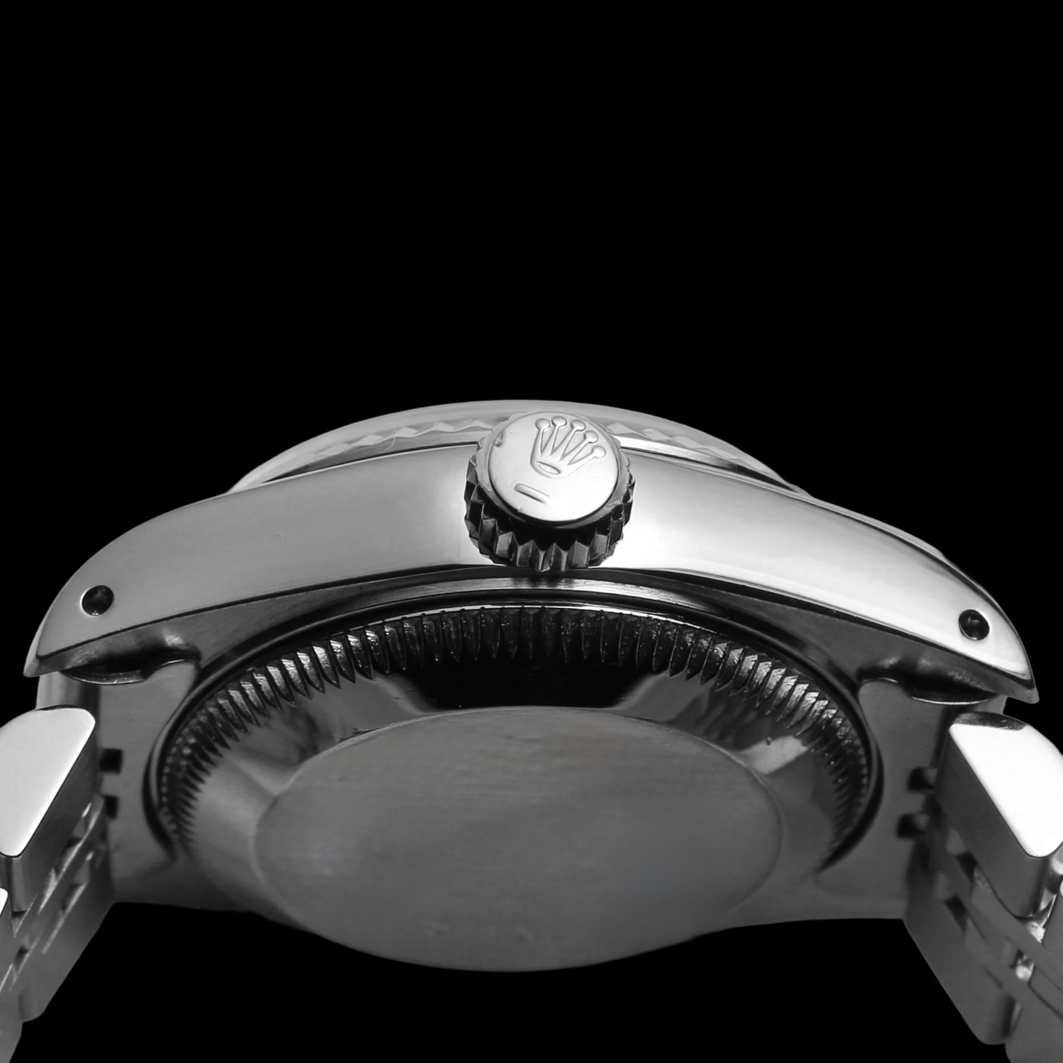 Cadran romain gris Rolex Datejust Femme Lunette jubilé acier inoxydable