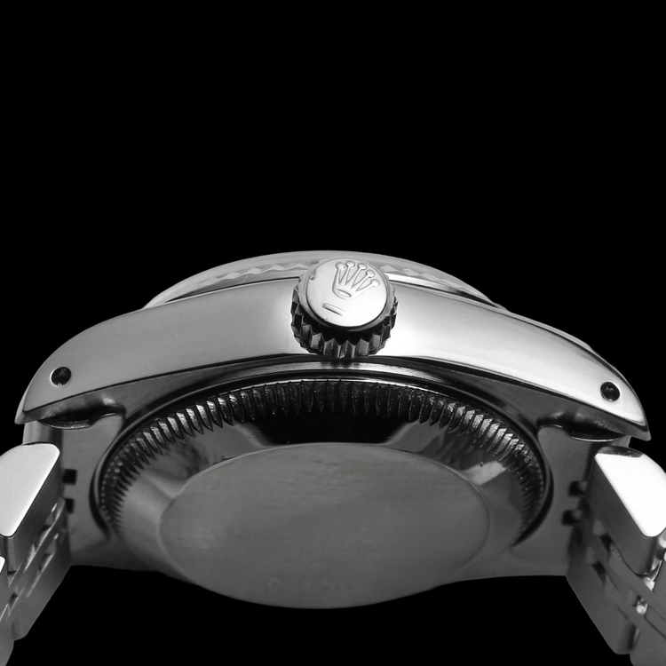 Cadran romain gris Rolex Datejust Femme Lunette jubilé acier inoxydable