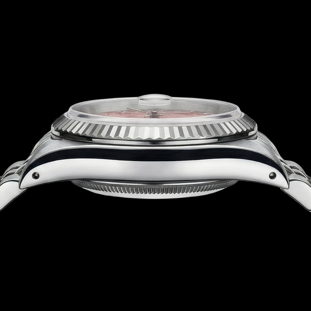Cadran romain roze Montre Rolex Datejust acier inoxydable Bracelet jubilé
